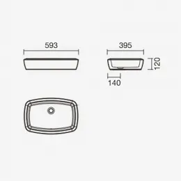Раковина Sanitana RECT накладная UP 60 cм