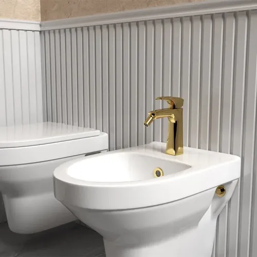 Смеситель для биде PAINI Lady с донным клапаном, золото PVD (OP)