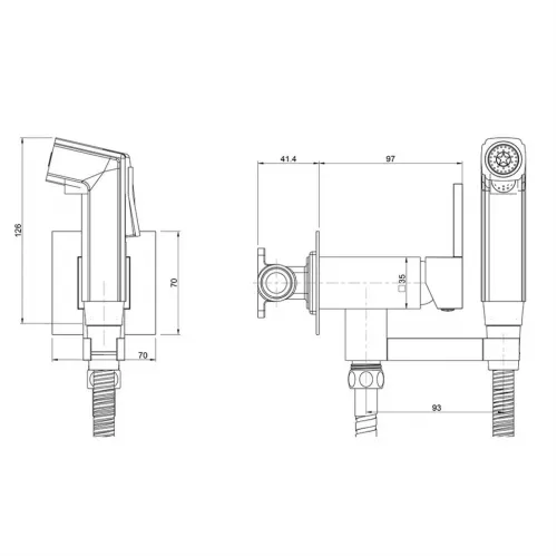 Гигиенический душ PAINI Bella встраиваемый, лейка ABS, черный брашированный PVD (PZ)
