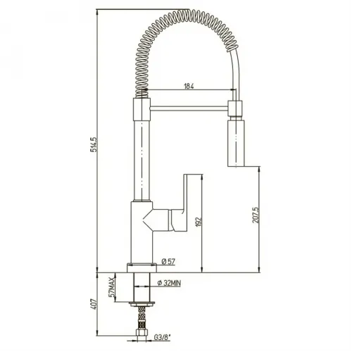 Смеситель для кухни PAINI Le Mans гибкий излив, хром (CR)
