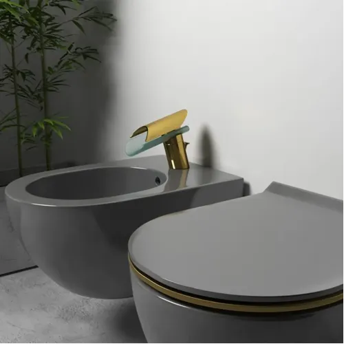 Смеситель для биде PAINI Morgana, золото, излив стекло, золото PVD (OP)