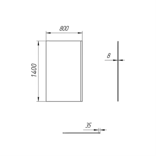 Душевая шторка на ванну Screen 80 см, неподвижная, принт решетка, профиль черный