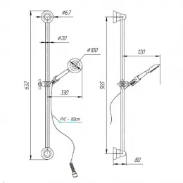 Душевой гарнитур PAINI Bologna, хром (CR)