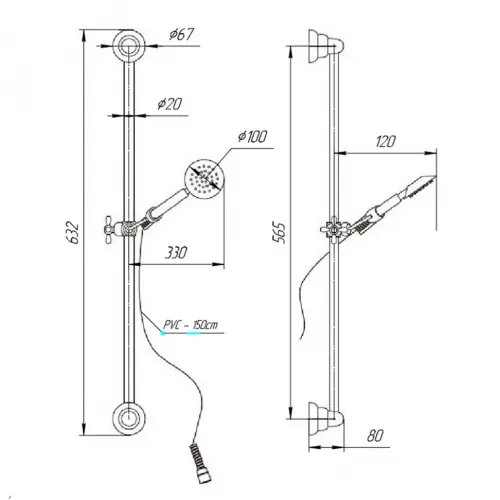 Душевой гарнитур PAINI Bologna, хром (CR)