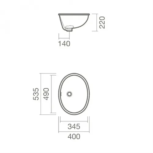 Раковина встраиваемая снизу Sanitana ANADIA 53