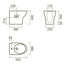 Биде BTW приставное Sanitana POP ART
