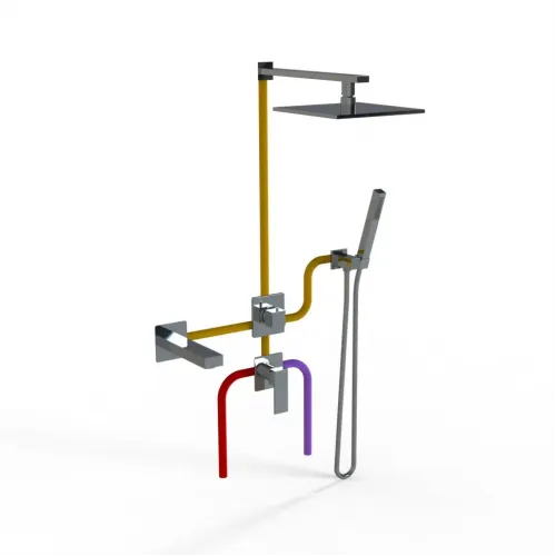 Комплект на 3 потребителя Grazia PAINI, для ванны/душа, хром