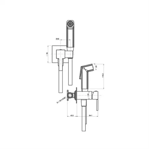 Гигиенический душ PAINI Prato квадратный, хром (CR)