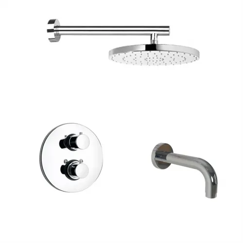 Комплект на 2 потребителя с термостатом Cox PAINI, для ванны с верхним душем, хром