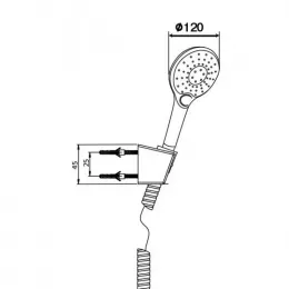 Душевой комплект лейка шланг держатель PAINI Bergamo R, хром (CR)