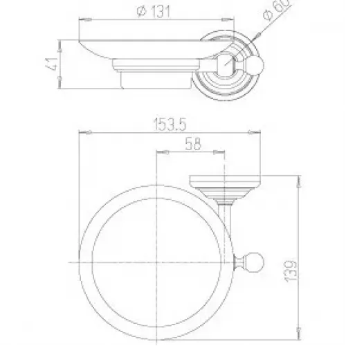 Мыльница Duomo керамическая, хром (CR)