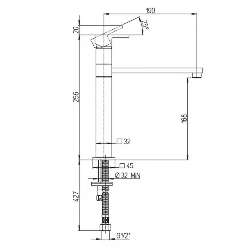 Смеситель для кухни PAINI Dax-R, хром (CR)