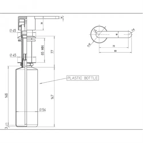 Дозатор для жидкого мыла PAINI встраиваемый, хром (CR)