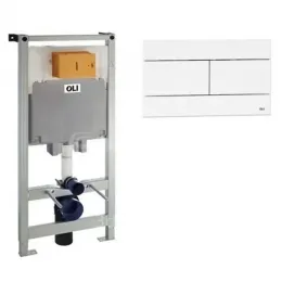 Комплект подвесного унитаза Pop ART 4 в 1, кнопка белая