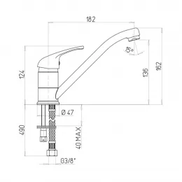 Смеситель для кухни, PAINI Jolly, GRANITE SAHARA