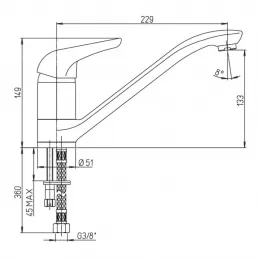Смеситель для кухни PAINI Atomix, хром (CR)