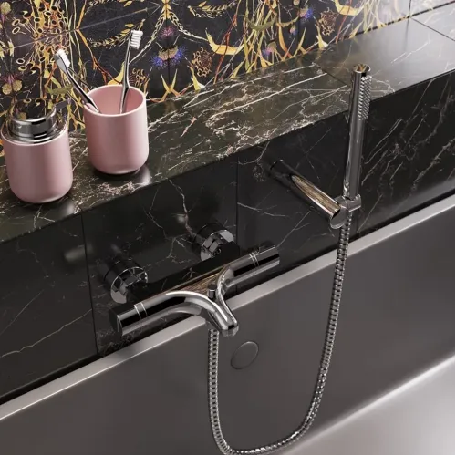 Смеситель для ванны PAINI Arena с термостатом и аксессуаром, хром (CR)