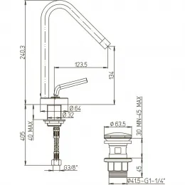 Комплект смесителей PAINI Pixel 2 в 1, для раковины и ванны с аксессуарами, хром