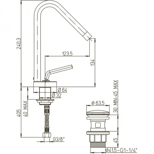 Комплект смесителей PAINI Pixel 2 в 1, для раковины и ванны с аксессуарами, хром
