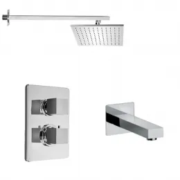 Комплект на 2 потребителя с термостатом Grazia PAINI, для ванны с верхним душем, хром