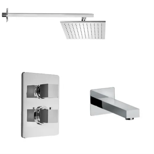 Комплект на 2 потребителя с термостатом Grazia PAINI, для ванны с верхним душем, хром