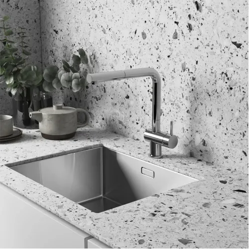 Смеситель для кухни PAINI Cucina выдвижной излив, хром (CR)