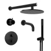 Комплект на 3 потребителя с термостатом Cox PAINI, для ванны/душа, черный брашированный PVD