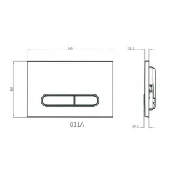 Клавиша двойного смыва URBATEC овальные кнопки, глянец