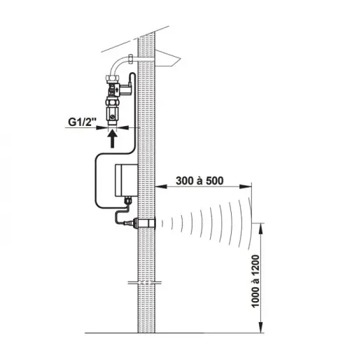 Кран бесконтактный Presto 52400 настенный