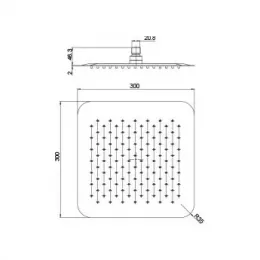 Верхний душ PAINI 300 мм, квадратный, ультратонкий, хром (CR)