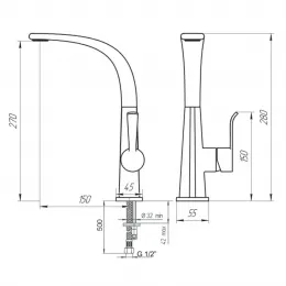 Смеситель для кухни PAINI Serena, хром