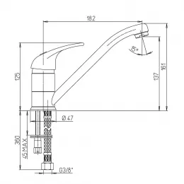 Смеситель для кухни PAINI Jolly, хром (CR)