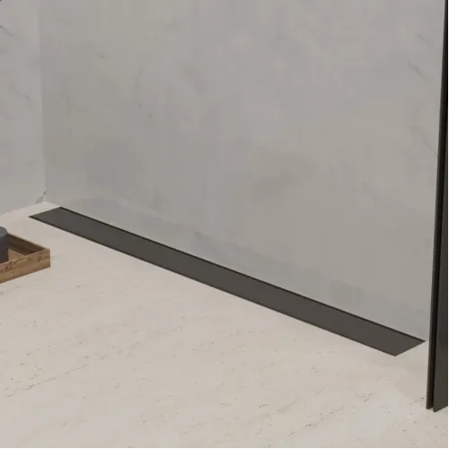 Душевой лоток PAINI Klasik 850 мм D40, монтаж к стене, черный матовый