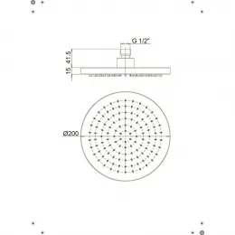 Верхний душ PAINI 200 мм, круглый, хром (CR)