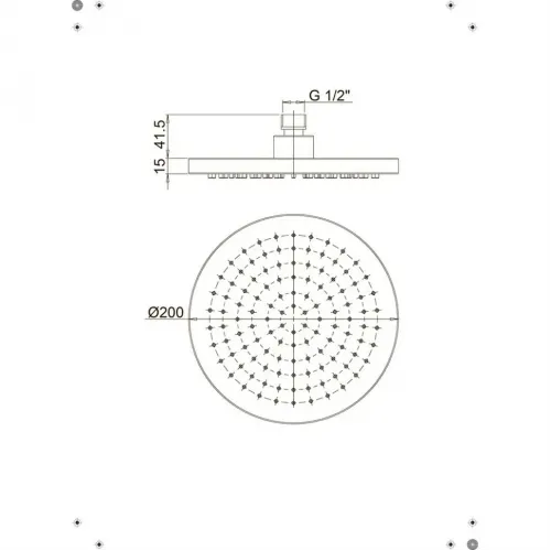 Верхний душ PAINI 200 мм, круглый, хром (CR)