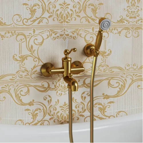Смеситель для ванны PAINI Duomo с аксессуарами, брашированное золото PVD (PJ)