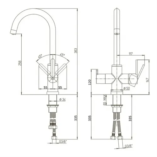 Смеситель для кухни PAINI Cox с подключением фильтрованной воды