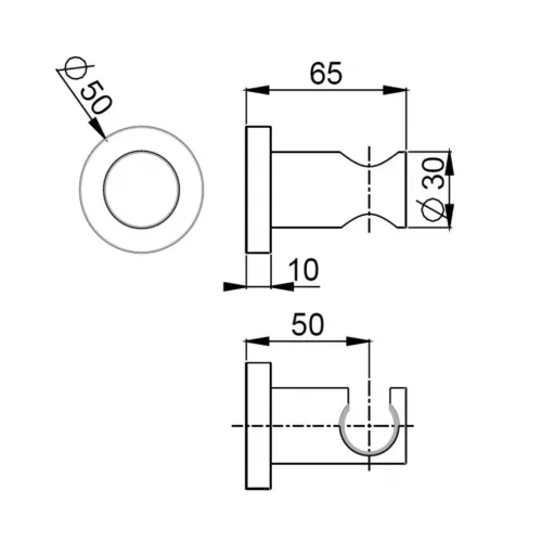 Держатель для лейки PAINI фиксированный, круглый, СROMO3 (CR)