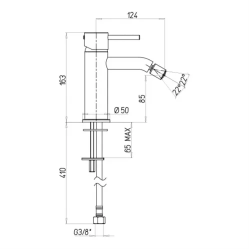 Смеситель для биде PAINI Cox без донного клапана, черный брашированный PVD (PZ)