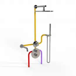 Комплект на 3 потребителя с термостатом Cox PAINI, для ванны/душа, хром