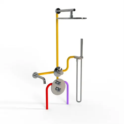 Комплект на 3 потребителя с термостатом Cox PAINI, для ванны/душа, хром