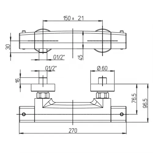 Смеситель для душа PAINI Nove с термостатом, черный (YO)