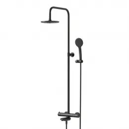 Душевая система PAINI COX с термостатом и изливом, черный (YO)