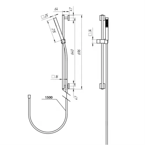 Душевой гарнитур, черный