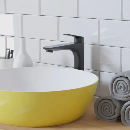 Смеситель для раковины PAINI Laguna без донного клапана, высокий, черный (YO)