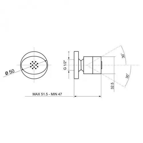 Душевая форсунка PAINI 86CR721, хром (CR)