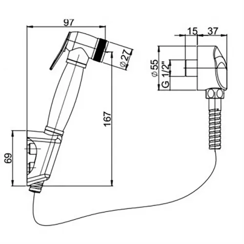 Гигиенический душ PAINI Arona встраиваемый, хром (CR)