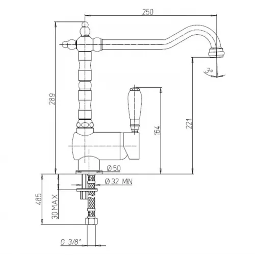 Смеситель для кухни PAINI Cox 78CR5881ANTKM, хром