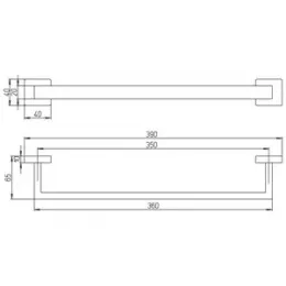 Держатель для полотенец PAINI Dax-R 350 мм., хром (CR)