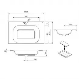 Раковина встраиваемая Sanitana SMOOTH 90